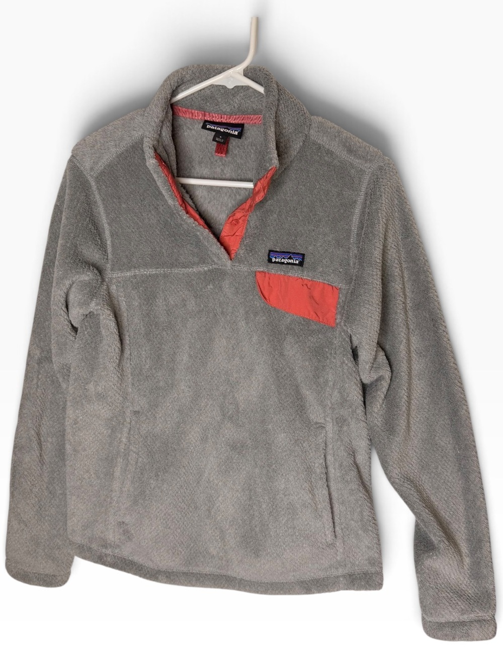 Patagonia Re-Tool Snap-T Fleece Pullover Gray Coral Size Small